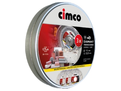 Produktbild 2 Cimco 206816  VE3  Diamant Trennscheiben 3x 125mm 206816  Inhalt  3 