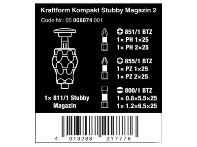 Detailansicht Wera 05008874001 Bits Handhalter mit 6 Bits