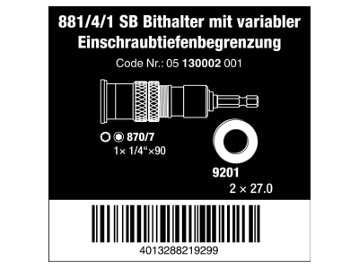 Detailansicht 4 Wera 05130002001 Bithalter 881 4 1 SB