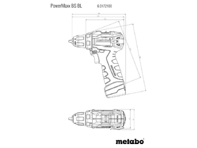 Mazeichnung Metabowerke PowerMaxx BS BL Akku Bohrschrauber