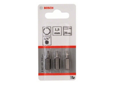 Produktbild 2 Bosch Power Tools 2607001716 Schrauberbit HEX 1 5 25mm VE3