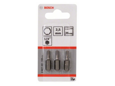 Produktbild 2 Bosch Power Tools 2607001720 Schrauberbit HEX 2 5 25mm VE3