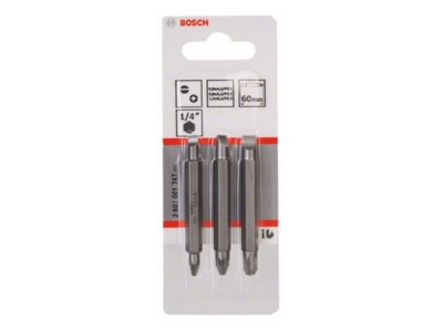 Produktbild 2 Bosch Power Tools 2607001747 Doppelklingenbit Set PZ1 PZ2 PZ3 60mm