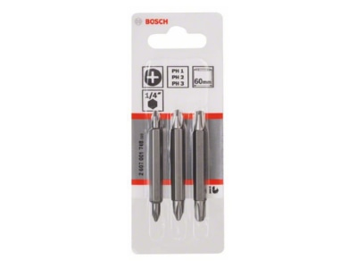Produktbild 2 Bosch Power Tools 2607001748 Doppelklingenbit Set PH1 PH2 PH3 60mm