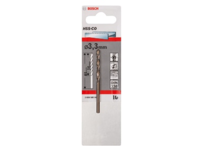 Produktbild Bosch Power Tools 2608585844 Metallspiralbohrer HSS C 3 3 x 36 x 65 mm
