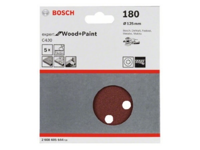 Produktbild 2 Bosch Power Tools 2608605644 Schleifblatt C430 125mm 180 VE5