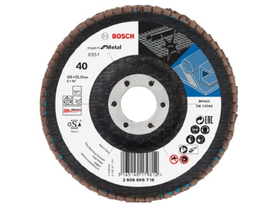 Produktbild 2 Bosch Power Tools 2608606716 Faecherschleifscheibe X551 125mm 40