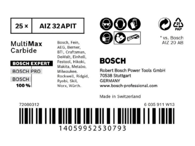 Product image 1 Bosch Power Tools 2608900027 Sawing Blade for oscillator
