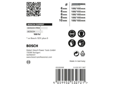 Produktbild 3 Bosch Power Tools 2608900198 SDS Plus 7x Bohrer 6 6 8 8 10mm VE5