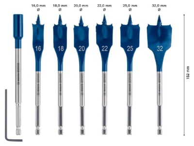 Produktbild 2 Bosch Power Tools 2608900334 Flachfraesbohrerset 16 18 20 22 25 32mm