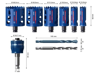 Produktbild 1 Bosch Power Tools 2608900445 Lochsaege Set ToughMa 22 25 35 51 60 68mm
