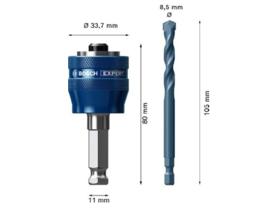 Produktbild 1 Bosch Power Tools 2608900526 TCT Bohrer   Adapter 11mm 8 5x105mm VE2