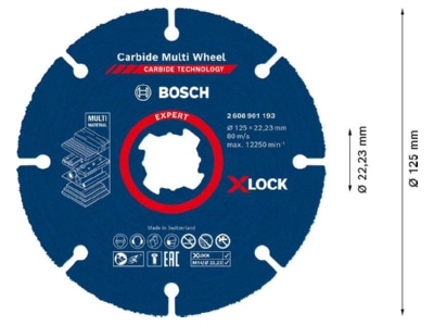 Produktbild 2 Bosch Power Tools 2608901193 EXPERT Carbide Multi X LOCK Trennscheibe
