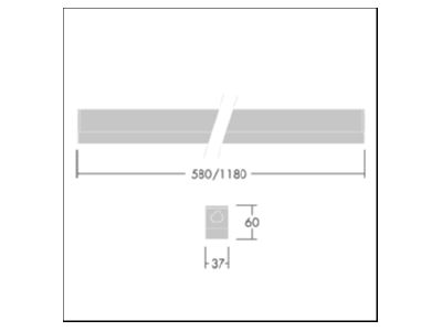 Dimensional drawing Thorn EQUAMINI  96630769 Batten luminaire LED not exchangeable EQUAMINI 96630769