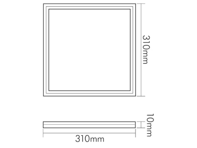 Ma�zeichnung 1 Nobile 1560141243 LED Panel Flat Q1 warmweiss dim 1 10V