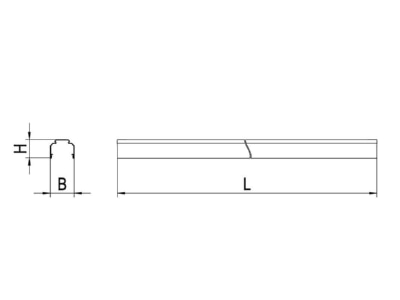 Dimensional drawing Ridi Leuchten VLTM 1500 7 Support profile light line system 1500mm