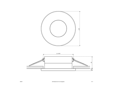 Mazeichnung EVN 650001 Deckeneinbauleuchte GX5 3 50W 12V IP65
