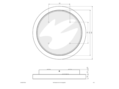 Ma�zeichnung EVN DARG54151502 LED Anbauleuchte 3000K IP54 anth