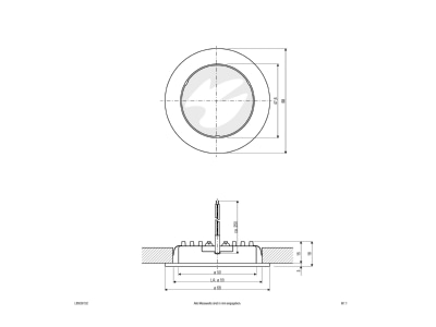 Mazeichnung EVN L55030102 LED Deckeneinbauleuchte 3000K 350mA IP20 ws