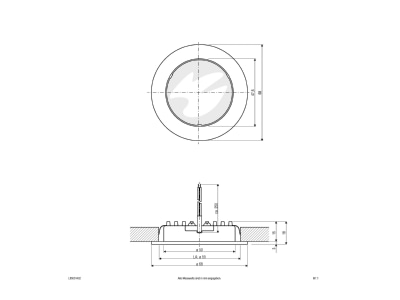 Ma�zeichnung EVN L55031402 LED Deckeneinbauleuchte 3000K 350mA IP20 silber