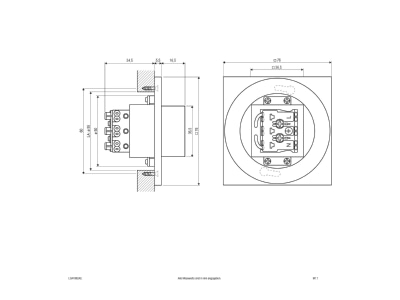 Ma�zeichnung EVN LQ41802AE LED Wandeinbauleuchte 3000K IP44 anth