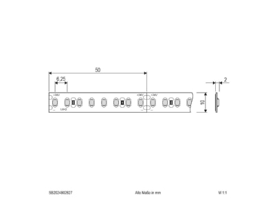 Dimensional drawing EVN SB2024802827 Light ribbon  hose  strip
