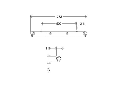 Ma�zeichnung Schuch 161 12L42 IFS LED Feuchtraumleuchte IP65  SK I  IFS