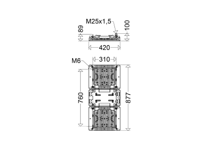 Dimensional drawing Schuch 3302 L420TB High bay luminaire IP65