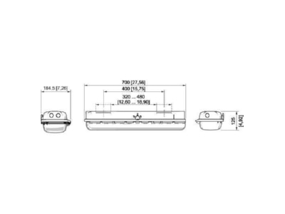 Mazeichnung Stahl 6002 4128 010 267058 Ex LED Langfeldleuchte 6002 4128 010267058