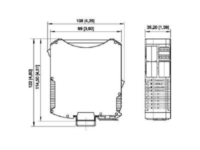 Dimensional drawing Stahl 9143 10 156 160 20s Isolation amplifier