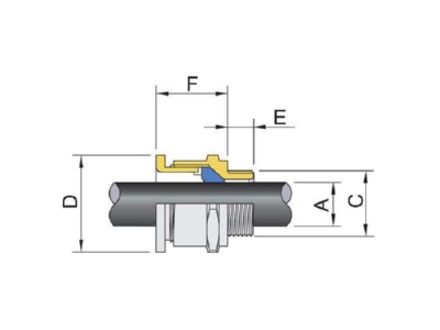 Dimensional drawing Stahl CMP 40 A2F Cable gland   core connector