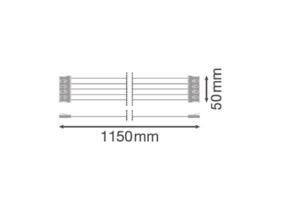 Ma�zeichnung Ledvance DPHOUS12002LPTH5x2 5 Durchgangsverdrahtungssatz 5x2 5  1 2m  2 lp 