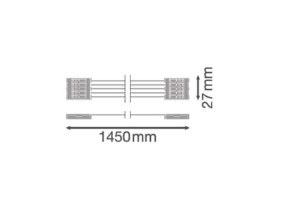 Ma�zeichnung Ledvance DPHOUS15001LPTH5x2 5 Durchgangsverdrahtungssatz 5x2 5  1 5m  1 lp 