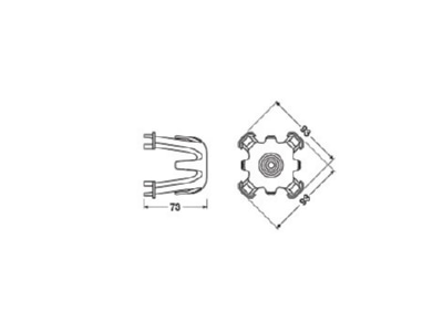 Mazeichnung Ledvance SP HOLDER DN68 H65 Abstandshalter