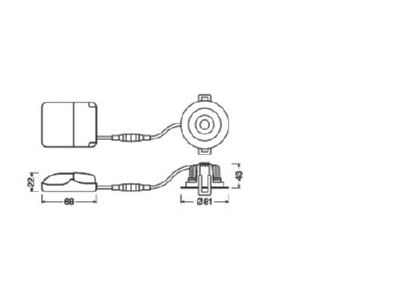 Ma�zeichnung Ledvance SPADJP8W930PSDIP20WT LED Einbaustrahler 930  dim  ws
