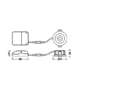 Ma�zeichnung Ledvance SPAIRFIXP6W927PSD65B LED Einbaustrahler IP65 927  dim  sw