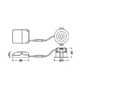 Ma�zeichnung Ledvance SPDKFIXP8930PSDIP44W LED Einbaustrahler 930  dim  ws