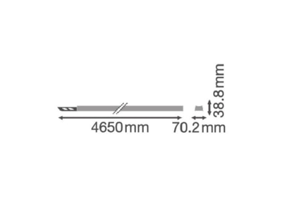 Mazeichnung Ledvance TRUSYSFL PRAIL45005P Tragschienenprofil 5 pol  4500  5P