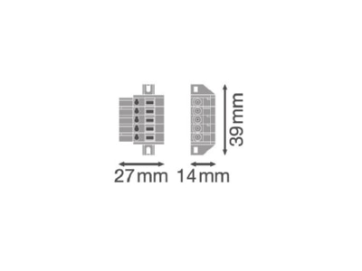 Dimensional drawing Ledvance TRUSYSFLEX FEED IN5P Accessory for luminaires