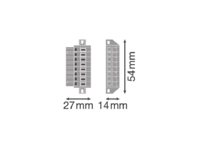 Dimensional drawing Ledvance TRUSYSFLEX FEED IN8P Accessory for luminaires