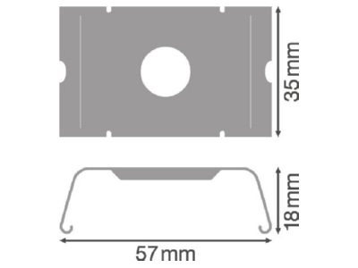 Dimensional drawing Ledvance TRUSYSFLEXSURF CLIP Mounting kit for luminaires