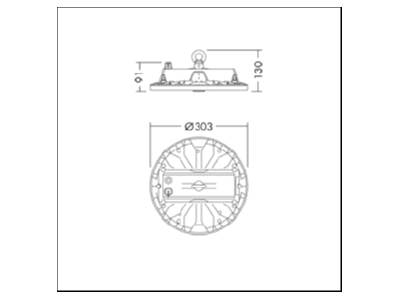 Dimensional drawing Zumtobel BORIS FLEX  96700008 High bay luminaire IP65 BORIS FLEX 96700008