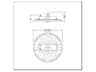 Dimensional drawing Zumtobel BORIS FLEX  96700009 High bay luminaire IP65 BORIS FLEX 96700009