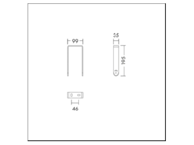 Dimensional drawing Zumtobel BORIS FLEX  96700010 Supporting bracket for luminaires BORIS FLEX 96700010