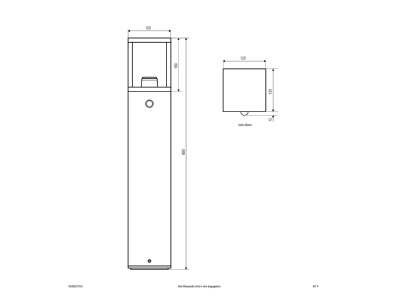 Mazeichnung EVN WG652715S Pollerleuchte IP54