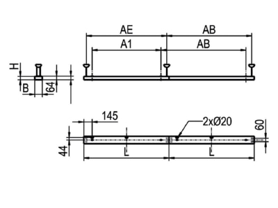 Ma�zeichnung Ridi Leuchten ABRFB1480  0627871 LED Anbauleuchte 840 ABRFB1480 0627871