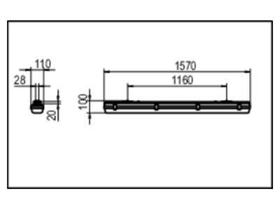 Ma�zeichnung Ridi Leuchten PFLO1570DAKG840O1000 LED Feuchtraumleuchte 840