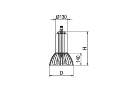 Strichzeichnung Ridi Leuchten RLS1 NDWS840 SMB1600 LED Hallenstrahler 840