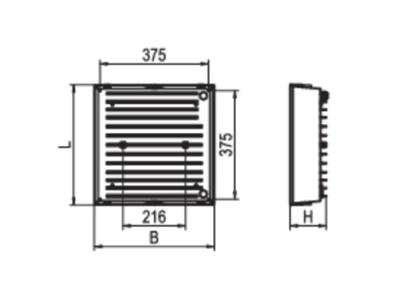 Strichzeichnung Ridi Leuchten ROBUST DAWS865B3000 LED Hallenstrahler 865