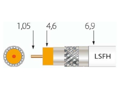 Product image Televes SK2020plus Sp100 Coaxial cable 75Ohm white
